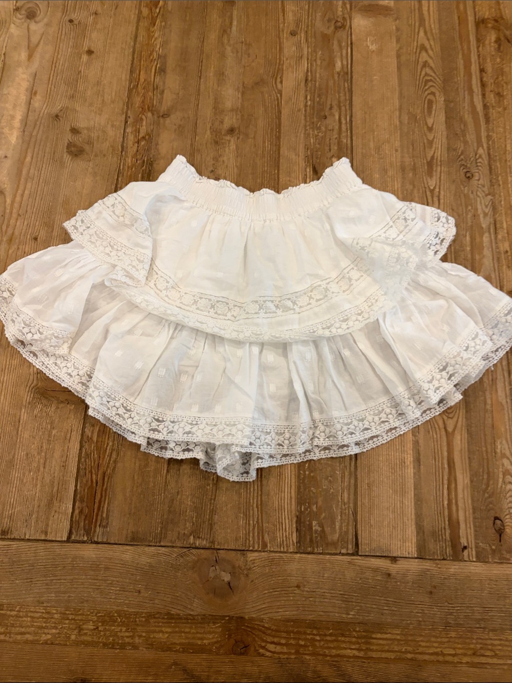 American Eagle Outfitters White Lace Tiered Skirt